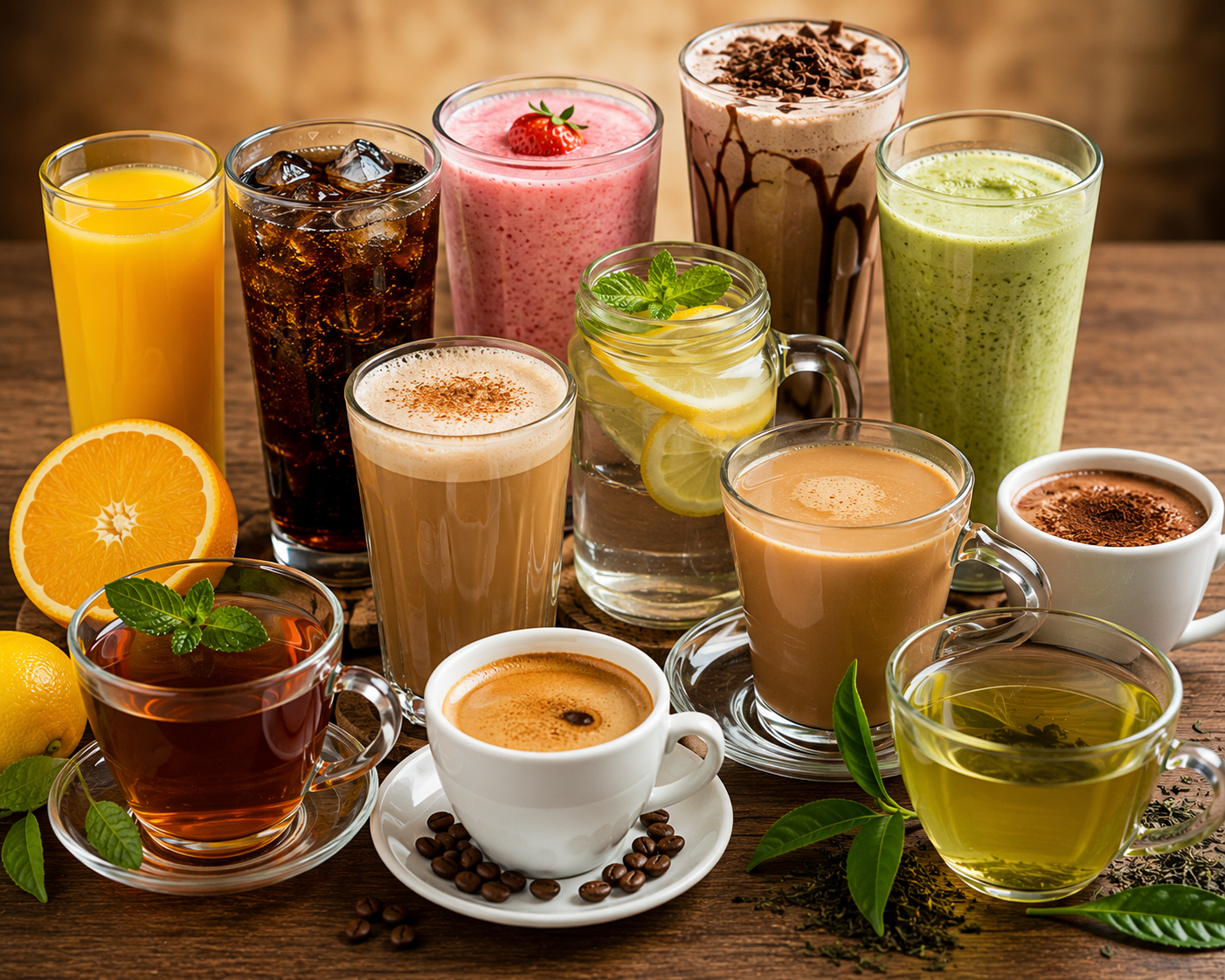 Assorted teas and beverages