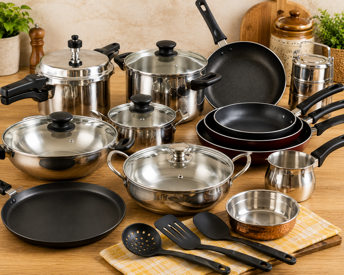 Kitchen cookware and utensils