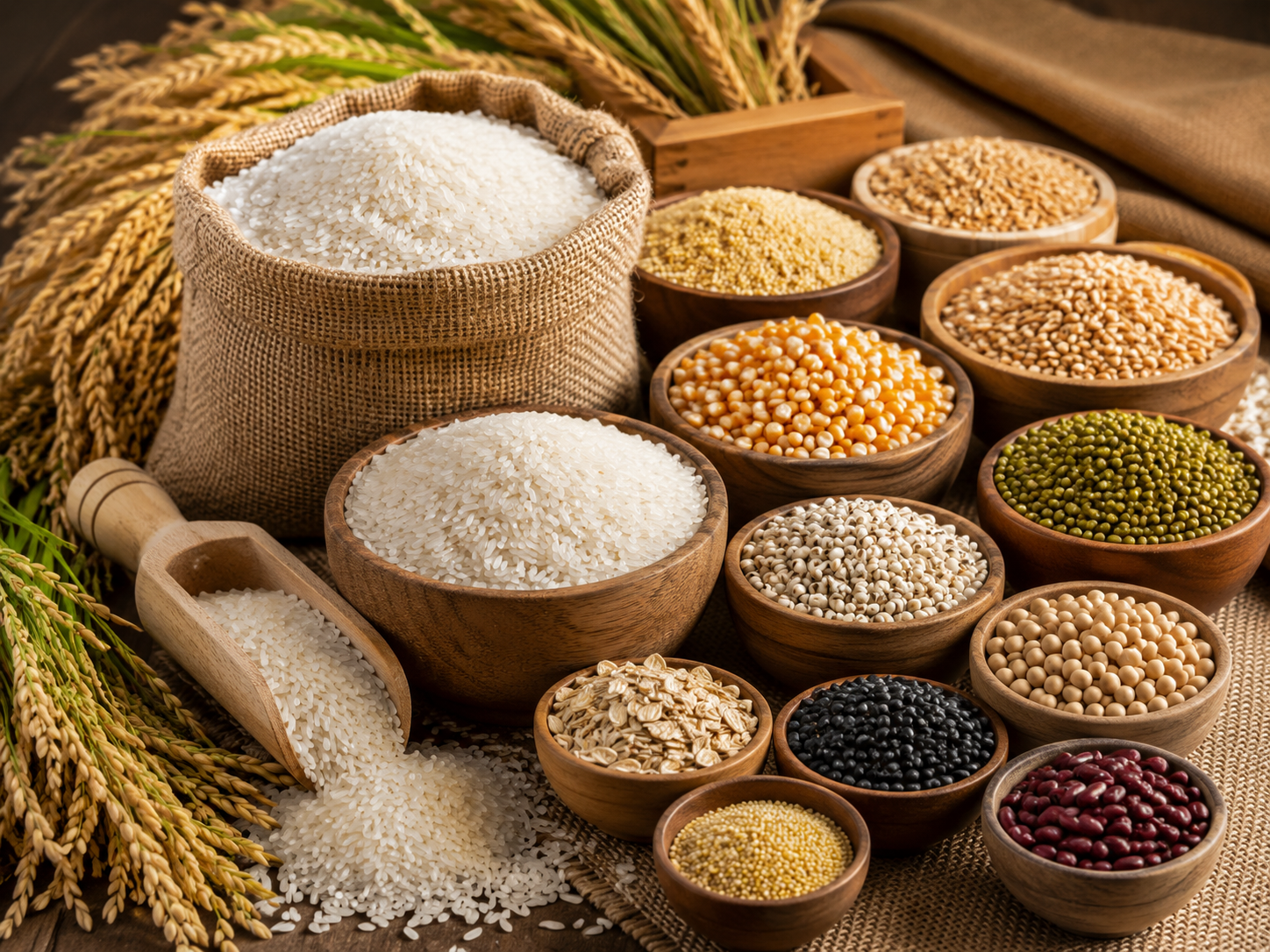 Assorted rice and grains